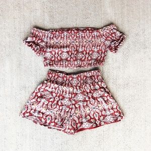 New! Hippie Crop Top with Shorts Lounge Set